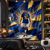 Wall Hanging Tapestry Kylian Mbappe Print Cloth for Living Room Bedroom Home Decor