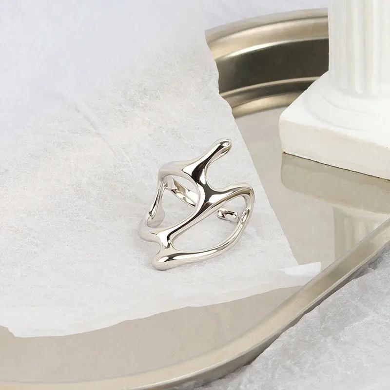 Geometric Irregular Open Rings for Women Vintage Personality