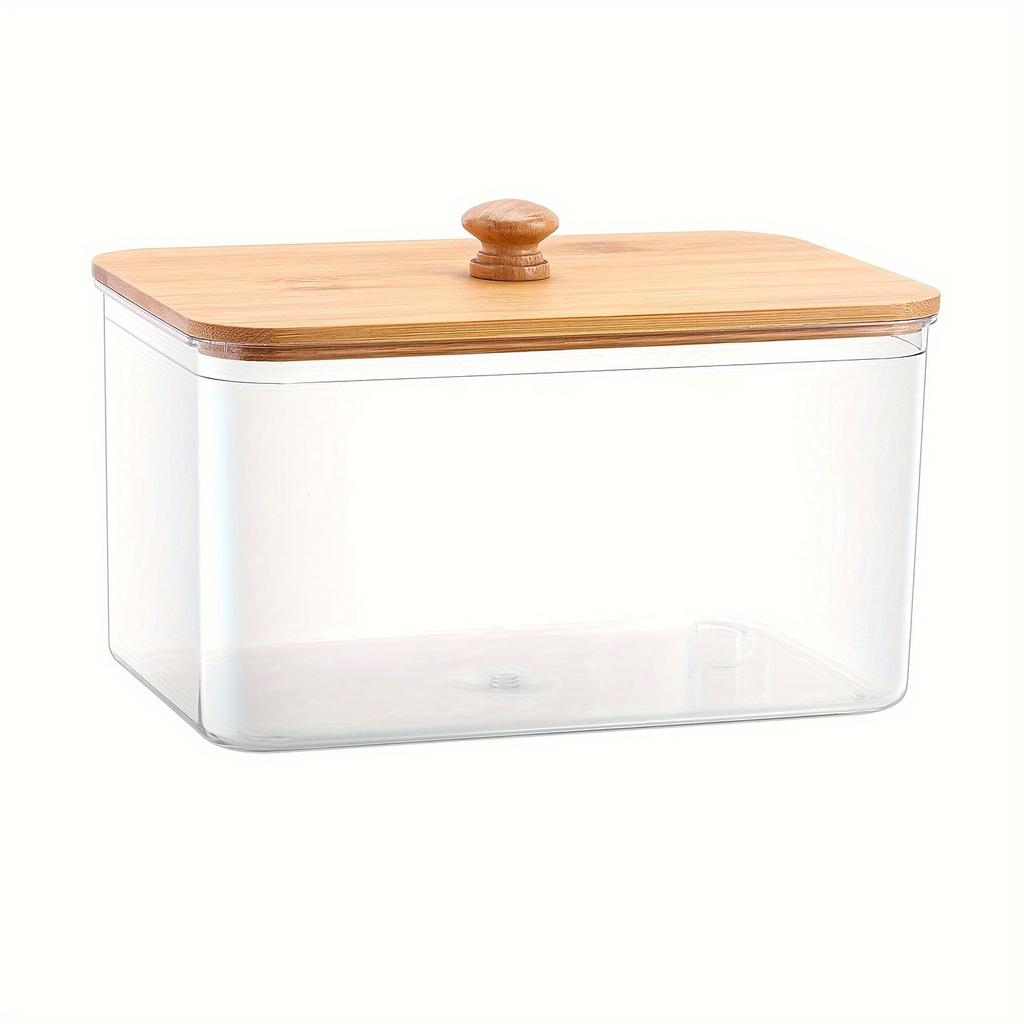 Акриловый держатель для листов для сушки, контейнер для прачечной, диспенсер для листов для сушки, банки для организации белья в прачечной с бамбуковой крышкой