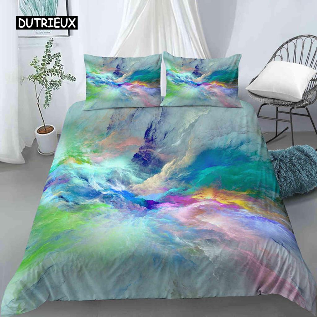 Комплект постельного белья Cloud Duvet Cover Set Microfiber Universe Outer Space Sea of Cloud Mystic Bedding Set Abstract Pattern King Twin Beder Cover