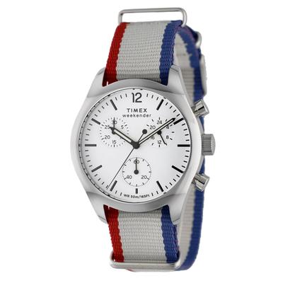 Мужские часы TIMEX Weekender New England, кварцевый механизм, водонепроницаемость 5 АТМ, минеральное стекло, белый циферблат, TW2Y15800 [Оригинал]