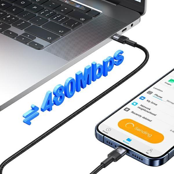 USAMS USB-C to USB-C cable 60W 1.2m for set Fast Charging steel/tarnish SJ724USBSG01 (US-SJ724)