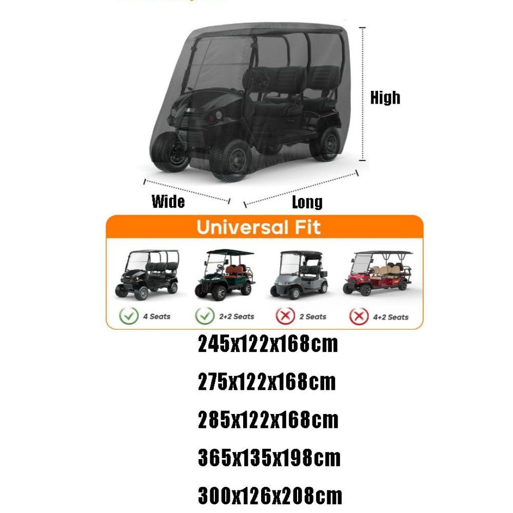 Dustproof Golf Cart Rain Cover 210T Golf Cart Protective Cover  Protect Whole Golf Cart