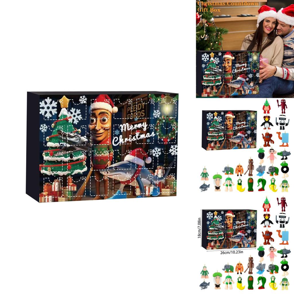 Итальянский Брейнрот Аль Акриловый Рождественский Календарь Обратного Отсчета с Фигурками Персонажей для Праздничного Декора