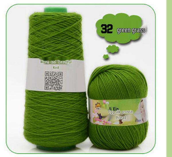 Детская пряжа из хлопка с протеином шелка для вязания и вязания крючком шарфа