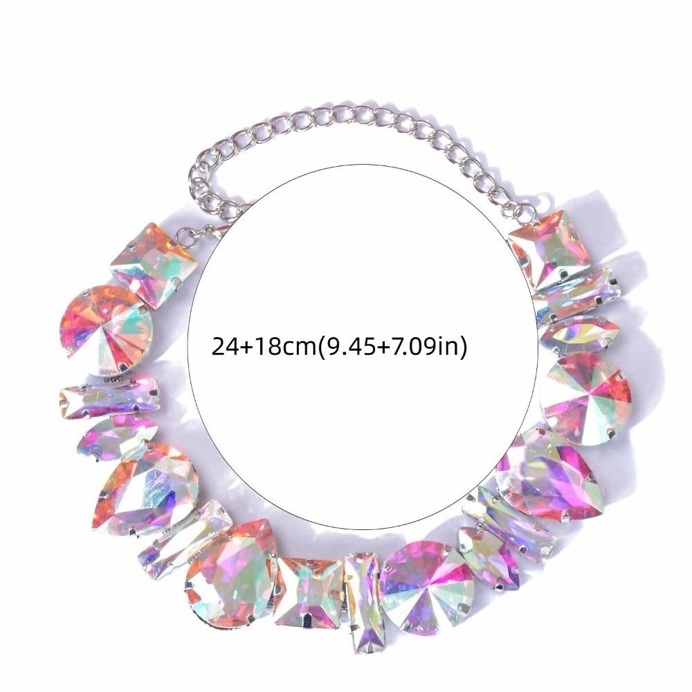 Exaggerated Crystal Necklace Adjustable Women's Choker Chic Rhinestone Necklace  Gifts