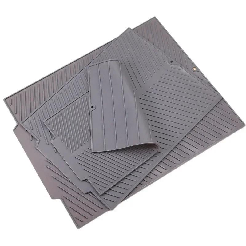 1 шт. Складной силиконовый коврик для сушки дренажа, нескользящий коврик для кухонной посуды, термостойкая подставка, многофункциональный кухонный инструмент