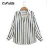 Женские блузки весна-осень полосатая свободная фактура принтованная рубашка