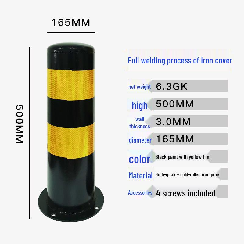 Reflective Steel Anti-Collision Post: Removable Ground Pile for Road Block Isolation and Parking Safety