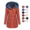 Reversible Parka Winter Warm Coats for Women Detachable Faux Fur Hooded Long Sleeves Zipper Overcoat with Large Pockets Casual Thick Jackets