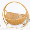 Imitation Rattan Candy Fruit Basket with Top Handle Portable Rustic Multifunctional Sturdy