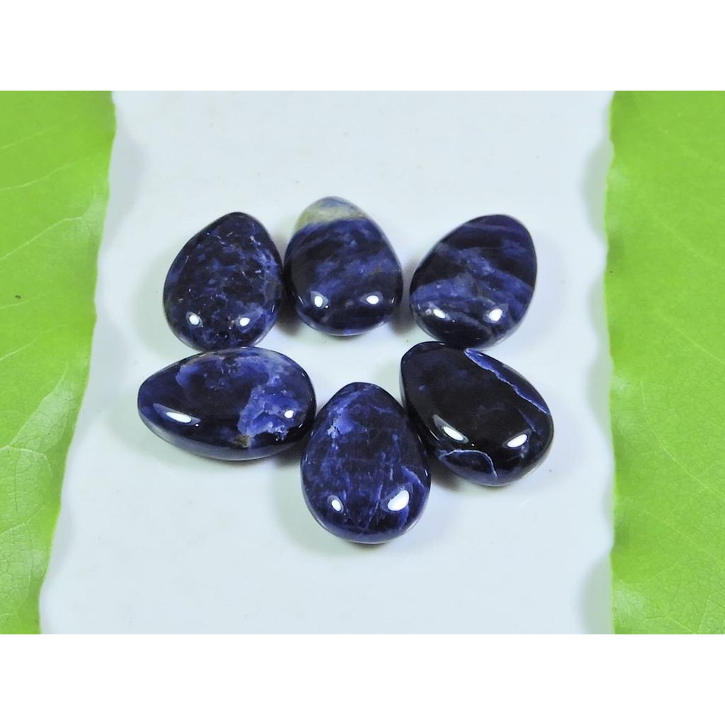 10X14ММ Натуральный Голубой Содалит Форма Миндаля Кабошон Драгоценный Камень 6 Шт. Лот 27 Карат. А-536