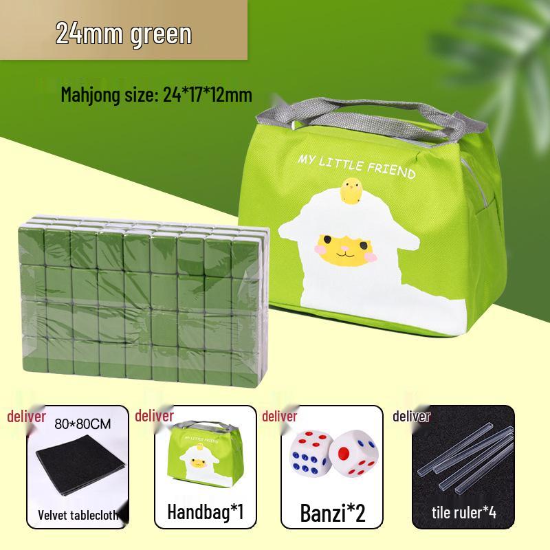 Компактный набор для маджонга: Массивные резные плитки с воробьями, размеры 24 мм и 30 мм, идеально подходят для путешествий и использования в общежитиях