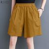 Женские повседневные свободные летние короткие брюки с эластичной резинкой на талии