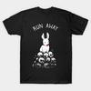 Мужская черная футболка с принтом 'Run Away Killer Bunny' Печать на бумаге для трансфера без вырезания Хлопковая футболка