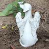 Angel Dog Memorial Statue Hand Carving Vivid Exquisite Synthetic Resin Pet Memorial Stones for Outdoor Garden