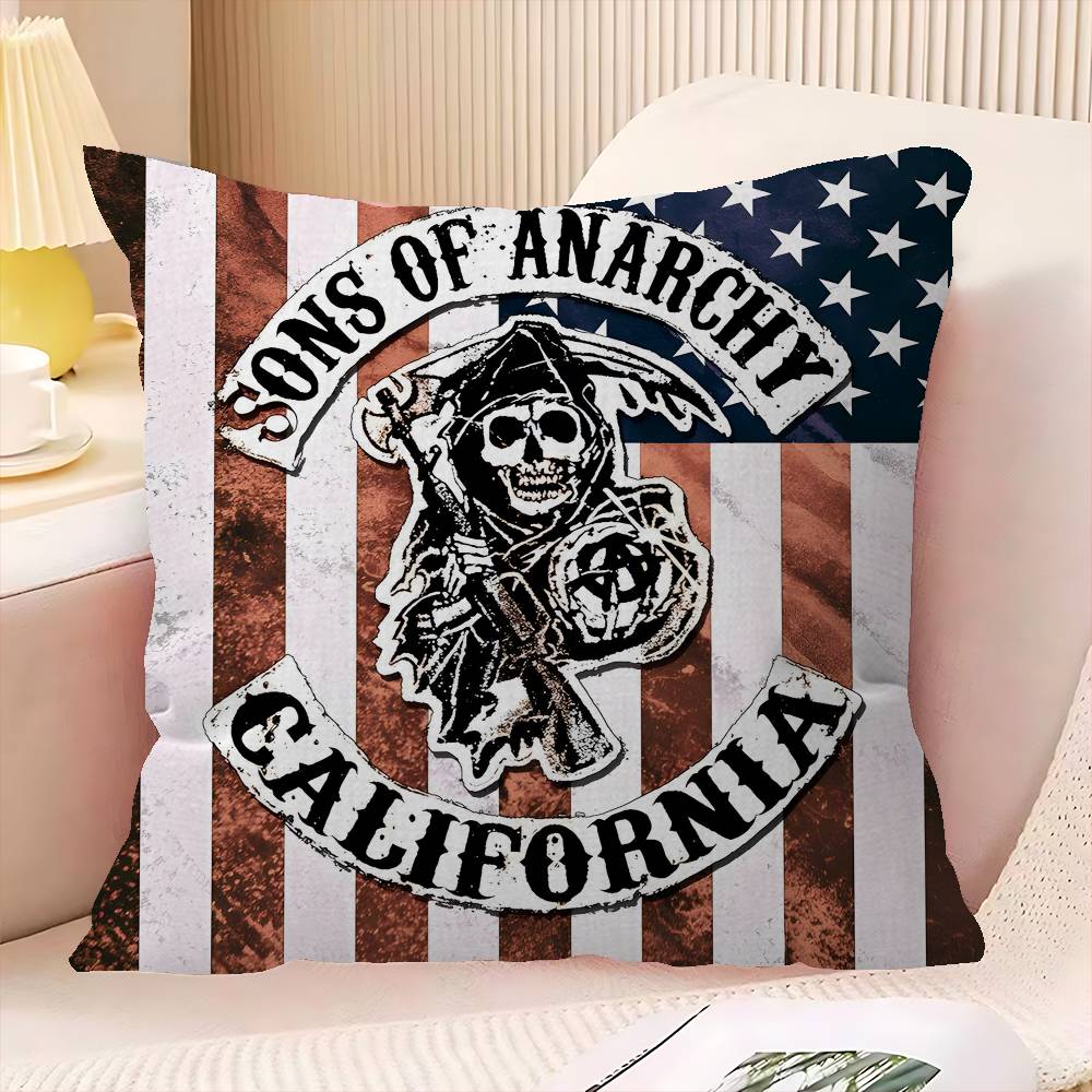 SSons OOf AAnarchy TV Office Cushion Pillowcase Car Cushion CoverXCM Lumbar Pillowcase Sofa Pillowcover