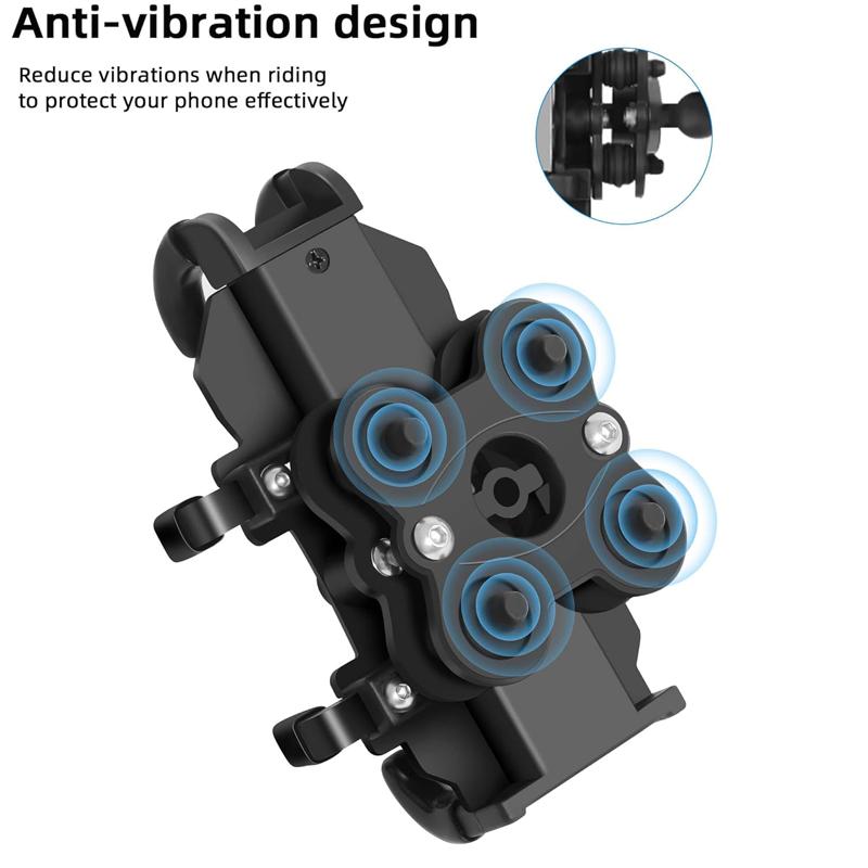 Крепление для телефона на руль мотоцикла с виброгасителем, держатель для велосипеда из алюминиевого сплава для iPhone, Samsung, аксессуары для мобильных телефонов