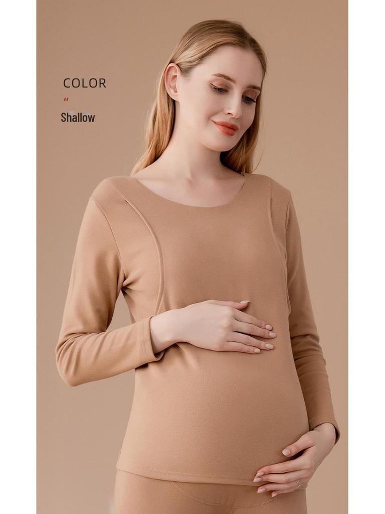 Женский самонагревающийся бархатный термотоп для беременных - Осенняя одежда для кормящих мам