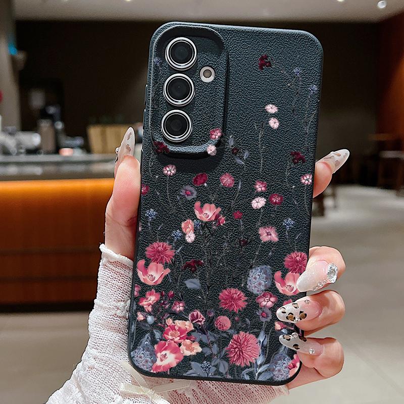Фиолетовый Цветочный Чехол Для Samsung Galaxy S24 S26 S23 S22 S25 Ultra S21 FE A14 A16 A26 A36 A56 A15 A35 A17 A37 A57 A54 A55 5G Capa