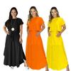 Solid Color Short Sleeve T-shirt & High Waist Midi Skirt Versatile Two-Piece Set