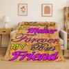 Gift Thanks To My Mom Mother Letter Present Flannel Blanket Soft Throw Blanket for Bedroom Living Room Bed Camping Picnic Nap