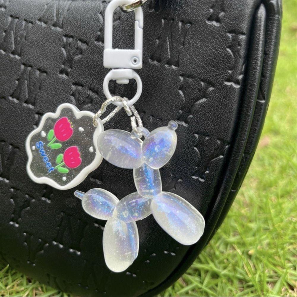 New Glow-in-the-dark Star Keychain Bag Pendant Colorful Keychain Cartoon Flower Jewelry Small Animal Decoration