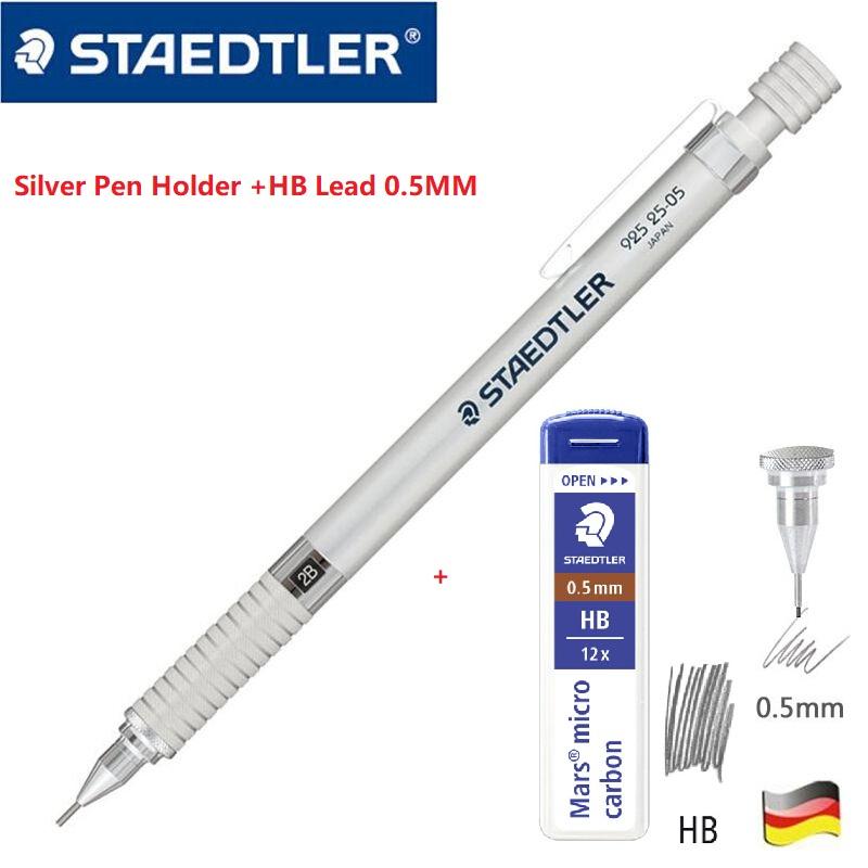 Механический карандаш Staedtler 925, полностью металлический, с низким профилем, 0,3/0,5/0,7/0,9/1,3/2,0 мм, для профессионального эскиза и технического черчения