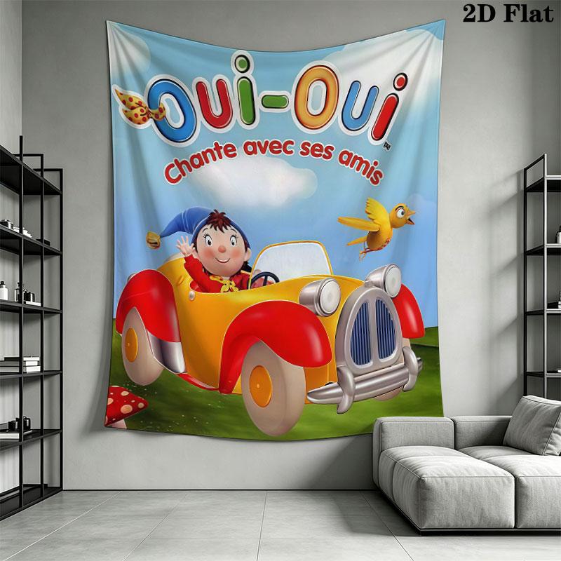 Oui-Oui Wall Tapestry Aesthetic Wall Hanging Printed Fabric Blanket Decorative Tapestries for Bedroom Living Room Home Decor