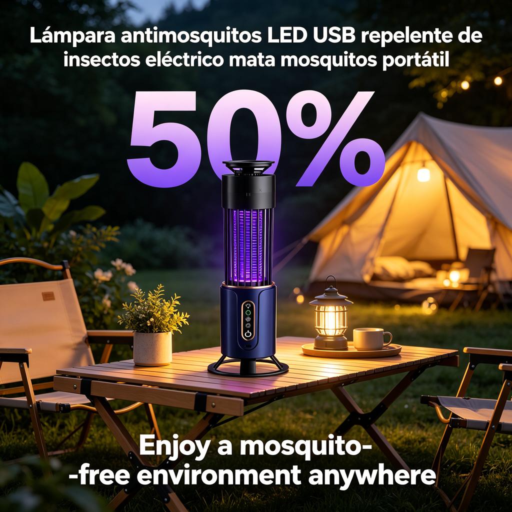 Lámpara antimosquitos LED USB repelente de insectos eléctrico mata mosquitos portátil