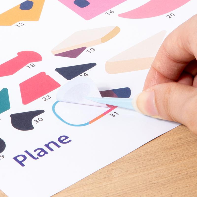 Наклейка на сцену раннего образования детей Книга Фокусировка Развитие Тишина Наклейка Книга Просвещение Головоломка Когнитивная Наклейка Книга