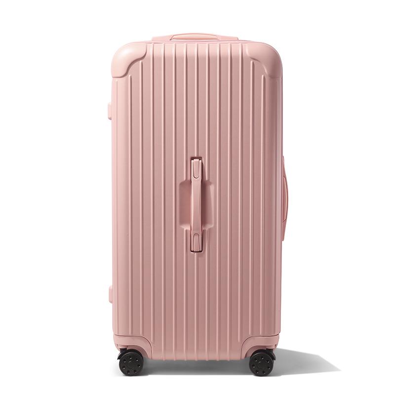 Утолщенный 24-дюймовый ПК-чемодан на колесиках: Ударопрочный чемодан большой вместимости с кодовым замком, доступный в размерах 26" и 30", с кожаной отделкой для женщин.