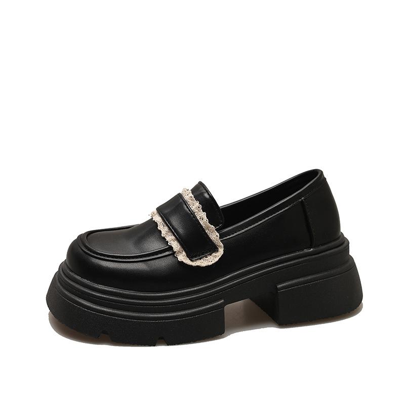 Японские jk туфли с круглым носком, коричневые, маленькие, кожаные, женские, весна 2025, новая коллекция, лоферы в студенческом стиле, толстая подошва, увеличивающая рост, юбка