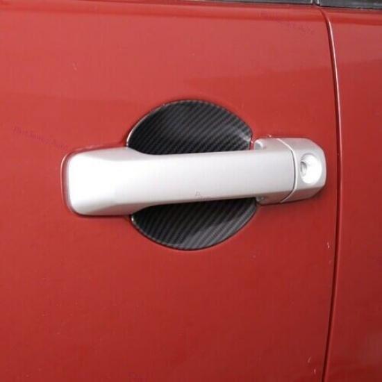 2pcs Carbon Fiber Cover Trim Door Handle Bowl ABS For Toyota FJ Cruiser 2007 ~14