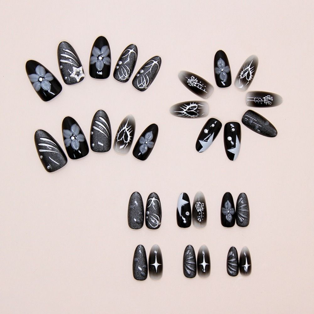 French Fake Nails Cat Eye Press on Nails Manicure Nail Tips DIY
