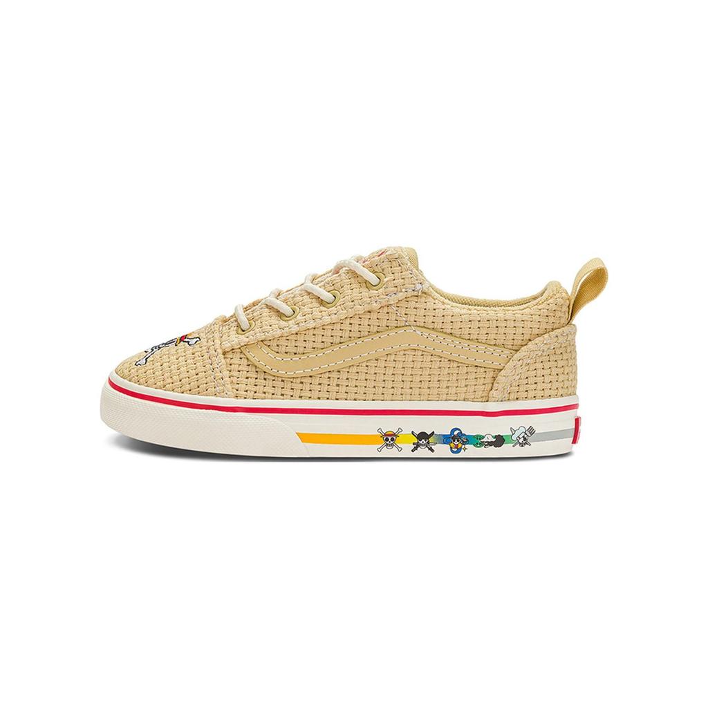 Vans Old Skool Износостойкие Нескользящие Износостойкие Нескользящие Низкие Детские Кроссовки Бежевый Красный VN0A4TZOBMB