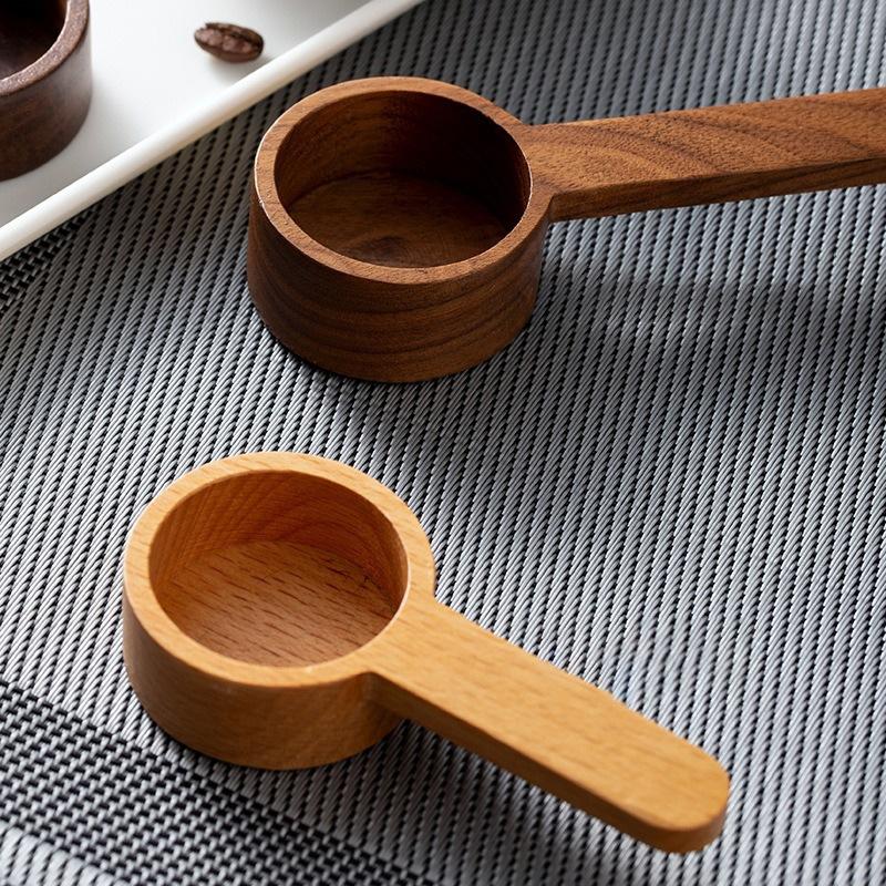 Wooden Measuring Spoon Coffee Beans Spoons Kitchen Dosing Spoon Tea Coffee Sugar Spice Measure Spoons Home Cooking Measure Tools