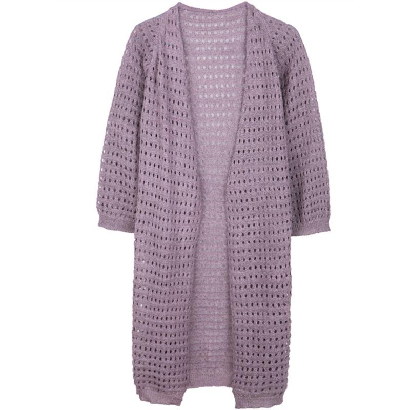 Летний женский трикотаж, свободная тонкая часть внешней планки с лацканами в длинной трикотажной рубашке, полая рубашка с v-образным вырезом, солнцезащитная куртка с шалью