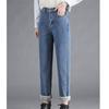 2022 New Winter High Waist Women Jeans Fleece Warm Slim Pencil Pants Stretch Skinny Denim Jeans Casual Thick Leisure Baggy Jeans