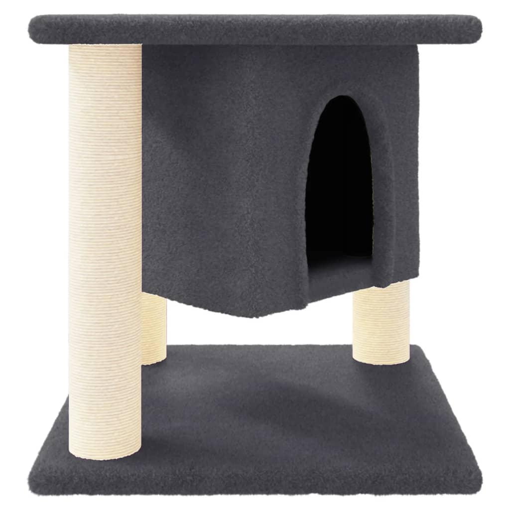 Cat Tree with Sisal Scratching Posts Dark Gray 37 cm