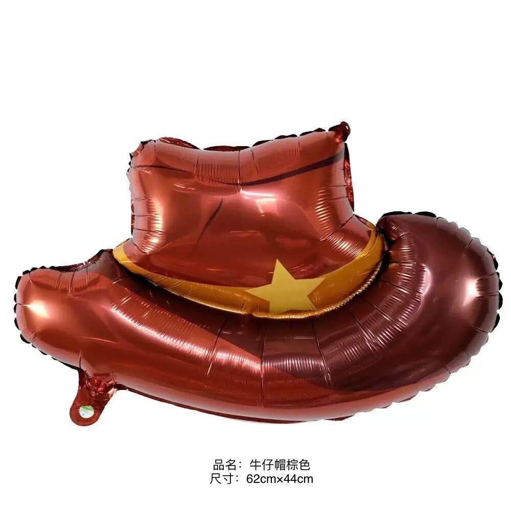 Western Cowboy Party Aluminum Foil Balloon Set: Cowboy Hat and Boots—Western Birthday Theme Decorations