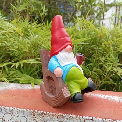 Садовый гном фигурка смола пьющий кофе гном скульптура уличная статуя гнома для внутренней террасы украшение сада