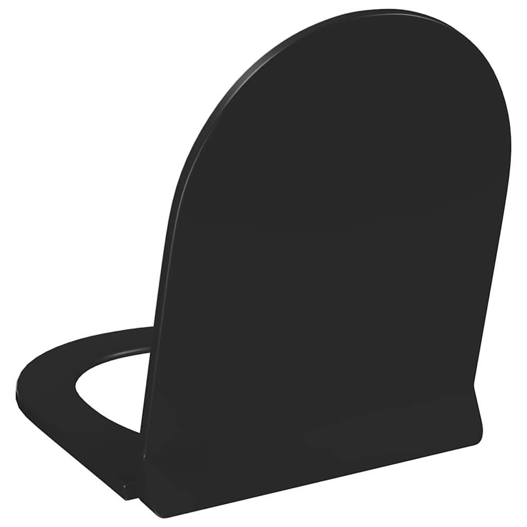 Toilet Seat with Soft Close Mechanism and Quick Release Black