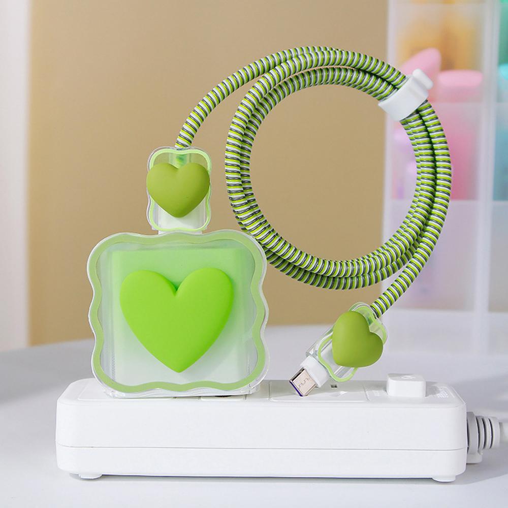 Applicable To Apple Data Cable Protective Cover Charger 18-20W Anti-breakage Winder Cute Flower Animal Advanced INS Style