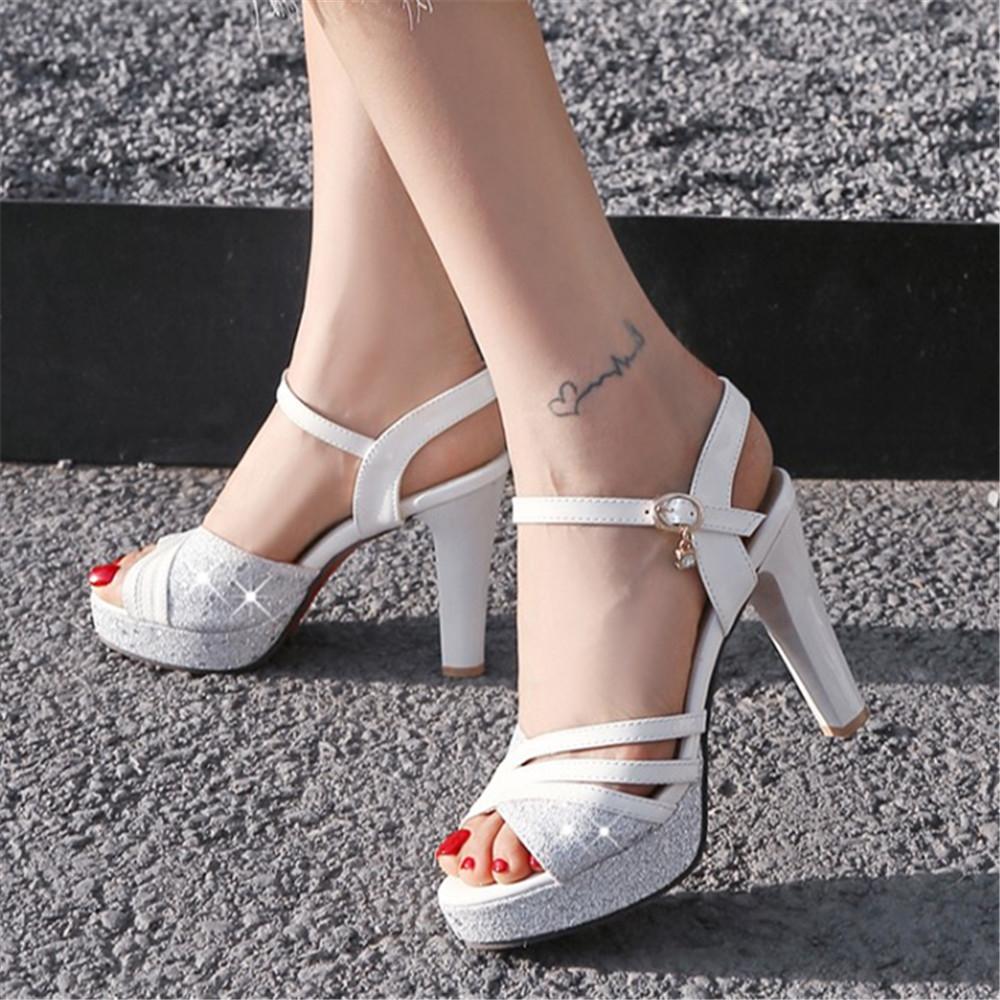 Модные женские летние туфли с вырезом в виде рыбьего рта, на высоком каблуке, женские сандалии на платформе, вечерние туфли, свадебные туфли, женские zapatos de mujer, белые