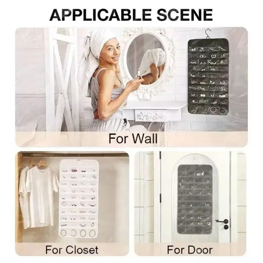 Large Capacity Jewelry Storage Bag Foldable Jewelry Display Holder Hanging Storage Bag Home Use