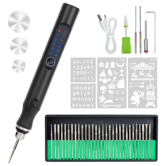 USB Rechargeable Engraving Pen Cordless Mini Electric Engraver Etching Machine Rotary Tool Engraved Jewelry Glass Stone Tool