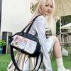 New Y2k Ballet Ribbon Bow Ita Shoulder Bag Cute Sweet Girl Transparent Small Crossbody Bag DIY Handbags Outdoor Purses Tote Bags