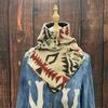 Spot European and American Akz Bohemian Double Button Scarf Wool Jacquard American Denim Style Scarf
