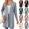 Floral Casual Women Cardigan Jacket Medium Length Solid Coat Fashion